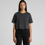 Wo's Stone Wash Heavy Crop Tee
